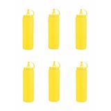Titiz Sarı Plastik Sızdırmaz Kapaklı Fişek Sosluk 700 ml x 6'lı Set