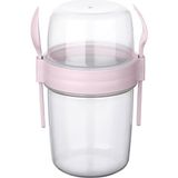 Titiz Take "n" Go Kaşıklı ve Çatallı Müsli Kabı 650 ml (Pembe)