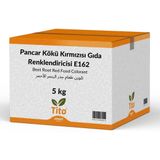 Tito 5 kg Toz Suda Çözünür Pancar Kökü Kırmızısı Gıda Renklendiricisi