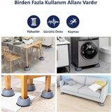Titreşim Engelleyici Makine Ayağı 4’lü Set – Çamaşır, Buzdolabı ve Bulaşık Makinesi Için Kaymaz Yükseltici Altlık