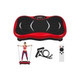 Titreşimli Fitness Plate Platformu 120 Seviyeli - Tüm Vücut Egzersiz Aleti - Kilo Verme ve Sıkılaşma İçin -Bluetooth & USB Müzik - LED Ekranlı, Uzaktan Kumandalı, Loop Direnç Bantlı (KIRMIZI)