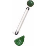 Titreşimli Güzellik Masaj Kalemi Doğal Green Jade Taş, Gümüş Çubuk
