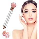Titreşimli Güzellik Masaj Kalemi Doğal Pink Jade (Yeşim) Taş, Gümüş Çubuk - Gri