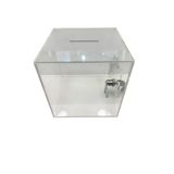 TIVIVOR Pleksi Bağış Kutusu - Metal Kilitli Şeffaf Sadaka Kutusu | 16.5x16.5 cm Tip Box