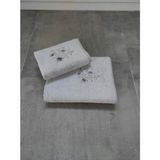 Tivoli 2'li Bambu Banyo Havlu Seti - Çiçek Nakışlı Havlu Takımı - Lüks Banyo Seti - Tivoli Lisette -Gri - 70 x 140 cm - 50 x 90 cm