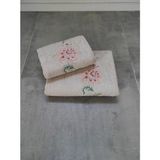 Tivoli 2'li Bambu Banyo Havlu Seti - Çiçek Nakışlı & Yumuşak Banyo Havlusu - Tivoli Julia -Kapuçino - Cappuccino - 50 x 70 cm
