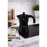 TİVOLİ By Berlinger Haus Mokapot + 3 Fincan Metallic Line Shiny Black Edition