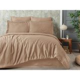 Tivoli Sevim Pamuk Saten Çift Kişilik Nevresim Takımı – Kutulu & Jakarlı Nevresim - Tivoli - Diamond - Kapuçino - 200 x 220 cm - Cappuccino