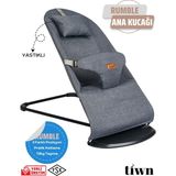 Tiwn Rumble Yastıklı 3 Pozisyona Ayarlanabilen Katlanır Ana Kucağı - Gri