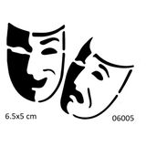 Tiyatro Maske Yapışkanlı Stencil Süsleme Ve Boyama Kalıbı