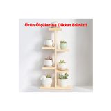 Tiydem Ahşap Masaüstü Pencere Önü Rafı / Skulent, Kaktüs Saksı Rafı/ Ahşap Çiçeklik/ Saksı Standı
