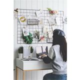 Tiydem Duvar Standı Tel Pano Fotoğraf Çerçeve Askılık 50x70 5 Adet Mandal Ve 4 Adet Kartpostal Hediyeli