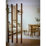 Tiydem Masif Ahşap Raflı Oda Ayırıcı Seperatör Duvar Dekor Paravan 60X200 cm - 60 x 200 - Ahşap - Ceviz