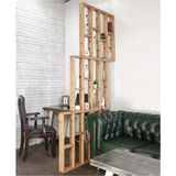 Tiydem Masif Ahşap Raflı Oda Ayırıcı Seperatör Duvar Dekor Paravan 80X240 cm Boyasız Doğal Ahşap Rengi - 80 x 80