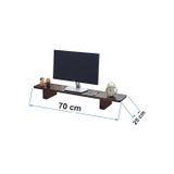 Tiydem Masif Doğal Ahşap Monitör Yükseltici Monitor Altlığı Monitör Sehpası (70 x25 cm)