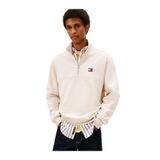 TJM Normal Kesim Armalı Yarım Fermuarlı Erkek Beyaz Sweatshirt DM0DM22344YBH