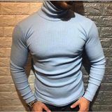 TK Moda Erkek Boğazlı Kazak - Standart - Açık Mavi