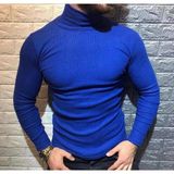 TK Moda Erkek Boğazlı Kazak - Standart - Mavi