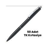 Tk Schneider K-15 Tükenmez Kalem Siyah Gövde Mavi Yazı Tükenmez Kalem ( 50 Adet)