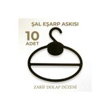 TK WOOD CRAFTS 10 Parça Şal Eşarp Askısı | Siyah Zarif Tasarım Dolap Düzenleyici