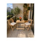TK WOOD CRAFTS AHŞAP KATLANIR MASA SANDALYE MİNDERLİ BİSTRO SET MUTFAK BALKON BAHÇE MASA SANDALYE SETİ