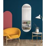 Tk Wood Crafts Beyaz Oval Dekoratif Boy Aynası Fenomen Ayna 150 x 50 cm - 50 x 150