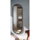 Tk Wood Crafts Siyah Oval 150 x 50 Dekoratif Boy Aynası Fenomen Ayna - 50 x 150