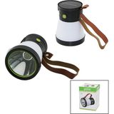 Tkç 2in 15W+360°SMDEL Feneri Solar- USB Şarj Powerbank 500LM Işık Ayarı Flaşör Suni Deri K