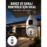 TKÇ 2’si 1 Arada Güvenlik Kamerası ve Sel Işığı – Kablosuz Akıllı Kamera Yeni Nesil