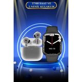 TKÇ 3.nesil Tws Bluetooth Kulaklık ve Dokunmatik Ekran Akıllı Saat Sesli Görüşme - Renkli - Standart