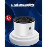 TKÇ 3D Alev Işıklı Aromaterapi Makinesi – 360 ml Su Kapasiteli Sessiz Difüzör - Renkli