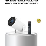 TKÇ 4K Destekli Full Hd Projeksiyon Cihazı – 130 Inç Geniş Ekran, Wifi ve Hdmı Bağlantılı - Renkli