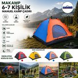 TKÇ 6-7 Kişilik Toz Geçirmez 220CMX250CMX150CM Manuel Kamp Çadır Herhangi Bir Renk Gönderilir