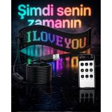 TKÇ 60 cm LED Matrix Panel 16X96 Piksel Bluetooth Kontrollü Rgb Kayan Yazı Ekranı