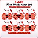 TKÇ 639LI Uğur Böceği Kostüm Seti – Kanat Taç Asa