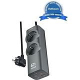 TKÇ 67W Hızlı Şarjlı Akıllı Çoklu Priz – 2000W Güç, 2 Usb-C + 2 Usb-A Çıkışlı, Telefon &