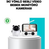 TKÇ 720P Bebek Kamerası Uzaktan Kontrollü Gece Görüşlü Monitör