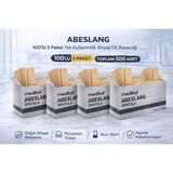 TKÇ Abeslang 100'LÜ 5 Paket Tek Kullanımlık Ahşap Dil Basacağı Non Steril Medikal Spatula Toplam 5 - Beyaz - 2