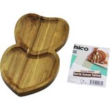 Tkç Akasya Kalpli 2 Bölmeli Ahşap Servis Sunum Tepsi - Tahtası 25 x 14 x 1.4cm (5492)