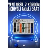 TKÇ Akıllı Saat 7 Kordon Hediyeli Takvim Alarm Nabız Ölçer Bildirim Görme Sesli Görüşme