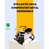 TKÇ Araç Çakmak Girişli Metal Hava Kompresörü 10A Güçlü Motor - Renkli