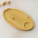 TKÇ Bambu Oval 2 Bölmeli Mini Servis Tepsisi 25X14X1.4 cm