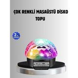 TKÇ Bluetooth Kontrollü Masaüstü Disko Topu Işığı – Renkli LED Işık Gösterisi ve Uzaktan Kum