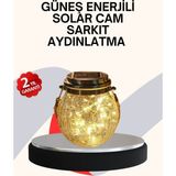 TKÇ Dekoratif Solar Cam Şişe LED Lamba Gün Işığı Renk - Renkli