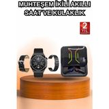 TKÇ Dijital Göstergeli Bluetooth Kulaklık ve Bildirim Görebilen Akıllı Saat Alarm ve Titreşim - Renkli - Standart