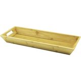 Tkç Dikdörtgen Çift Kulplu Ahşap Bambu Sunum Tepsisi =16X40CM - Derin=4cm (5492)