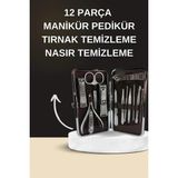 TKÇ Elektrikli Manikür Pedikür Seti Ikili Set 12 Parça Tırnak Bakımı Törpü Protez Çıkarma