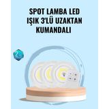 TKÇ Ev Ofis Kamp Için Uygun Uzaktan Kumandalı Yapışkanlı Kablosuz LED Spot Lambalar