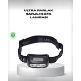 TKÇ Gece Balıkçılığı Için Ultra Parlak Şarjlı Kafa Lambası | 4 Işık Modu + USB Şarj - Renkli