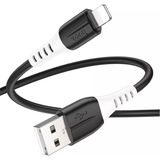 TKÇ Hoco X82 iPhone Lightning To USB 2.4A Silikon Data ve Şarj KABLOSU-(5775) - Siyah